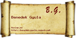 Benedek Gyula névjegykártya